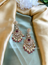 Load image into Gallery viewer, Tayani 22k gold plated Ruby chandbali earrings
