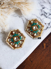 Load image into Gallery viewer, 22k Gold plated moissanite Stud Earrings

