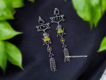 Load image into Gallery viewer, German silver Long Tribal Bohemian Dangling Earrings
