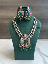 Load image into Gallery viewer, Ruby Green Premium Moissanite Enamel gold plated Necklace set
