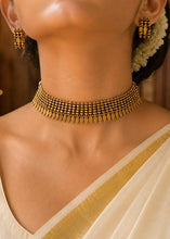 Load image into Gallery viewer, TRENDING Golden Elakkathali Ethnic Choker necklace set
