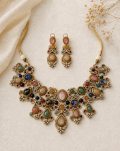 Load image into Gallery viewer, Sabya Inspired Celebrity Multicolored Gemstones Premium Necklace set
