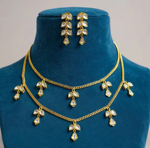 Load image into Gallery viewer, Double layer Kundan Necklace set
