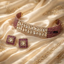 Load image into Gallery viewer, Ruby Moissanite Stone Choker Necklace set
