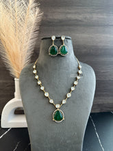 Load image into Gallery viewer, Gold plated moissanite Dainty Necklace set
