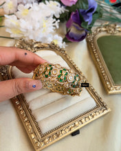 Load image into Gallery viewer, Green Tayani 22k Gold Plated Epoxy Cz Openable Kada

