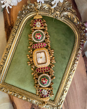 Load image into Gallery viewer, Premium Heritage Stone Square Golden Beads Swaroski Watches
