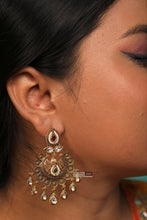 Load image into Gallery viewer, Chandbali Kemp Stone Temple Ethnic Golden Multicolor Earrings
