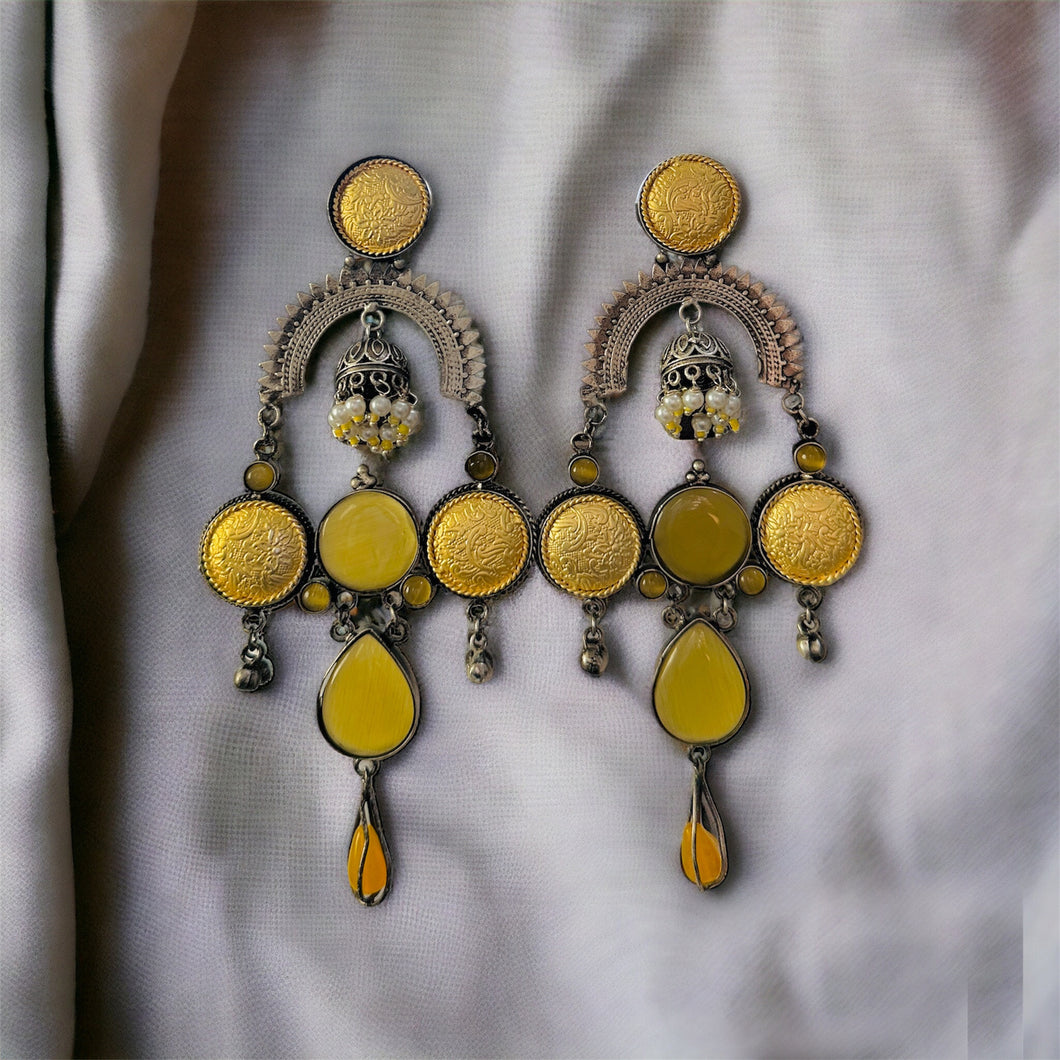 German silver Dangling long jhumka Earrings
