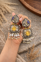 Load image into Gallery viewer, German silver lookalike Pachi Pearl Dangling earrings
