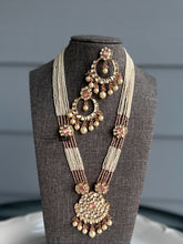 Load image into Gallery viewer, 22k gold plated tayani Long pearl necklace set
