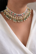 Load image into Gallery viewer, Multicolor Premium Moissanite Pearl Drop Designer Necklace set
