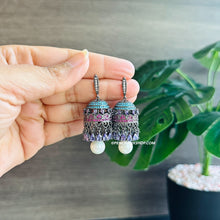 Load image into Gallery viewer, American Diamond multicolor Invisible Small Dangling earrings
