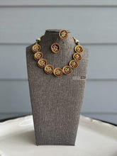 Load image into Gallery viewer, Soni 22k Gold plated Green Flower Designer Tayani Necklace set
