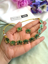 Load image into Gallery viewer, TRENDING Enamel Lotus Choker Necklace set
