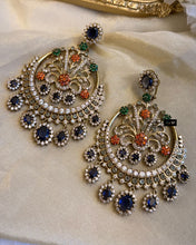 Load image into Gallery viewer, Sabya Cz Stone chandbali Designer inspired Heritage earrings
