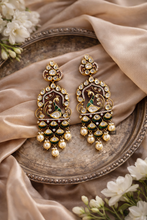Load image into Gallery viewer, Premium Tayani 22k Gold Plated Peacock Dangling Earrings
