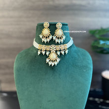 Load image into Gallery viewer, Tayani Meenakari 22k gold plated Simple Dainty Choker necklace set
