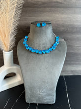 Load image into Gallery viewer, Ocean blue crystal Svarovski American diamond Necklace Set
