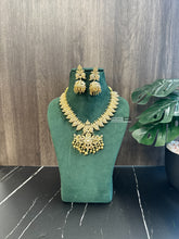 Load image into Gallery viewer, White pearl mango design Necklace set Temple Jewelry
