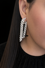 Load image into Gallery viewer, Statement Hoop Stylish Celebrity Long Solitaire Flower Waterfall Dangler Earrings
