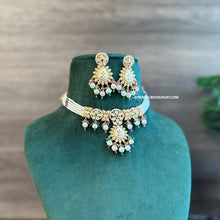 Load image into Gallery viewer, Tayani Meenakari 22k gold plated Simple Dainty Choker necklace set
