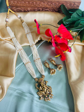 Load image into Gallery viewer, Ganesha Pearl long Premium Necklace set
