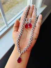 Load image into Gallery viewer, Premium Solitaire american diamond necklace set
