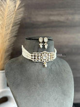 Load image into Gallery viewer, White-22k Gold plated Tayani Choker Premium Statement Necklace set Zara
