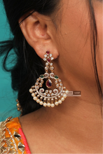 Load image into Gallery viewer, Peacock Cz Temple Ethnic Golden Multicolor Earrings
