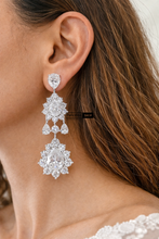 Load image into Gallery viewer, Premium White silver Solitaire Necklace set
