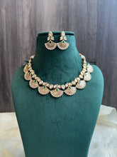 Load image into Gallery viewer, Golden Golden Plated Premium Tayani kundan Ethnic necklace set

