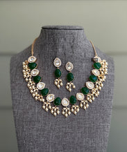 Load image into Gallery viewer, 22k gold plated Tayani delicate pearl Drops Necklace set
