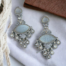Load image into Gallery viewer, American Diamond Carved Designer Drop Cz Earrings
