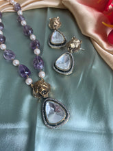 Load image into Gallery viewer, Jaguar long  Natural stones doublet Stylish necklace set
