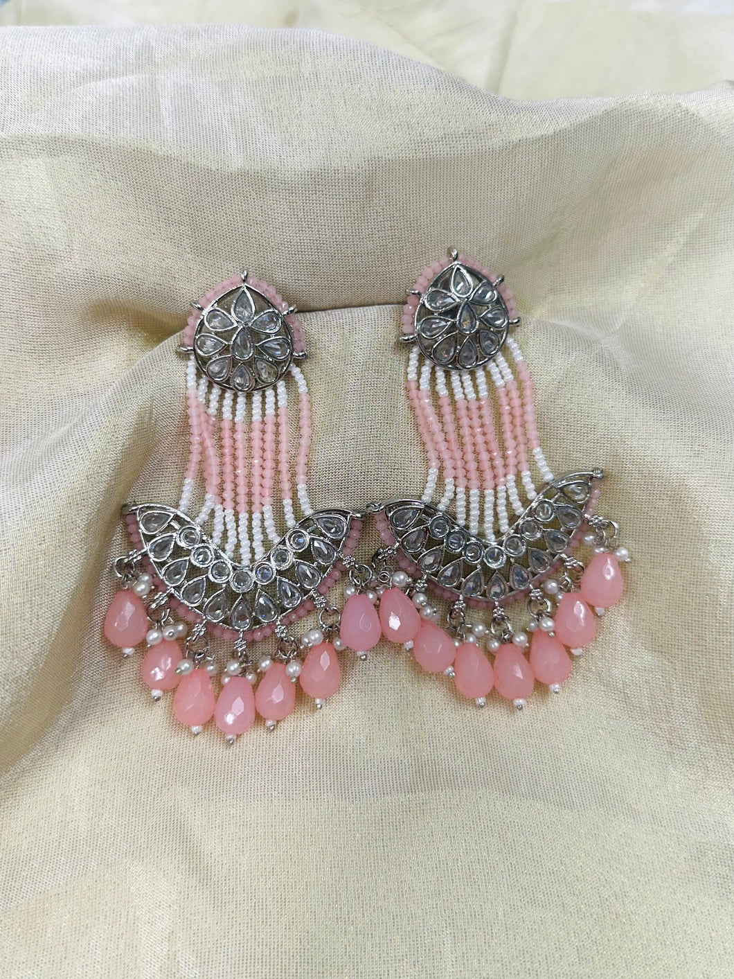 Kundan Hydro Pearl Long Drop Earrings