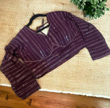 Load image into Gallery viewer, Wine 40-44 Sequins Shiny Blouse
