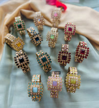 Load image into Gallery viewer, Polki Stone Adjustable statement Bracelet
