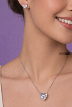 Load image into Gallery viewer, Heart Silver Valentine Premium Solitaire Pendant necklace set
