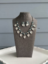 Load image into Gallery viewer, Maya Blue Uncut Kundan American diamond pearl Necklace set
