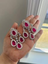 Load image into Gallery viewer, Doublet American Diamond premium Cz Danglers Statement Earrings
