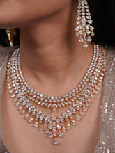 Load image into Gallery viewer, Golden layered Premium american diamond necklace set

