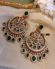 Load image into Gallery viewer, Sabya Cz Stone chandbali Designer inspired Heritage earrings
