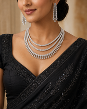 Load image into Gallery viewer, Layered Diamond Solitaire Looking Tennis Necklace set
