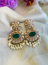 Load image into Gallery viewer, Premium Doublet Peacock Tayani Pearl Drop Dangling Earrings
