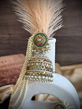 Load image into Gallery viewer, Multicolor Big Jumbo Bahubali pearl jhumki earrings with maangtikka
