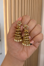 Load image into Gallery viewer, Layered Ethnic Cz Traditional Jhumka earrings
