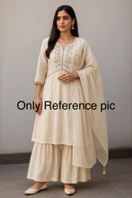 Load image into Gallery viewer, 3 pc White Lace Sharara Set women clothing
