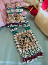 Load image into Gallery viewer, Radha krishna Pearl long Statement Designer Premium Necklace set
