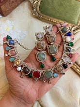 Load image into Gallery viewer, Sabya Multicolor Cz baguette Necklace set

